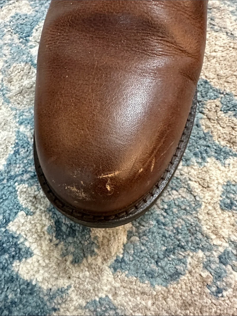 Men's Patina Brown Leather Slip-On Chelsea Boots